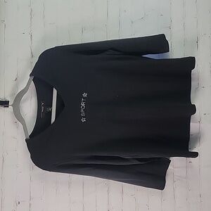 Lane Bryant 14/16 3/4 Sleeve Black Top